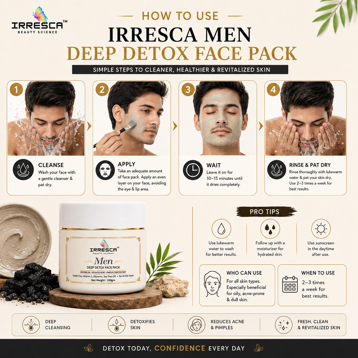Men Face Pack – Deep Cleansing & Oil Control