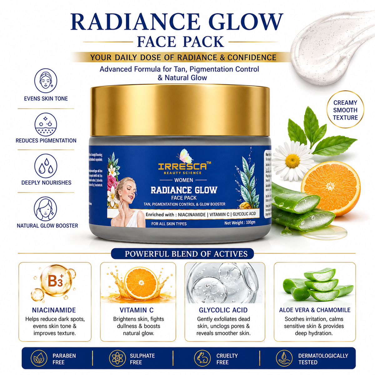 Radiance Glow Face Pack Niacinamide & Glycolic Acid